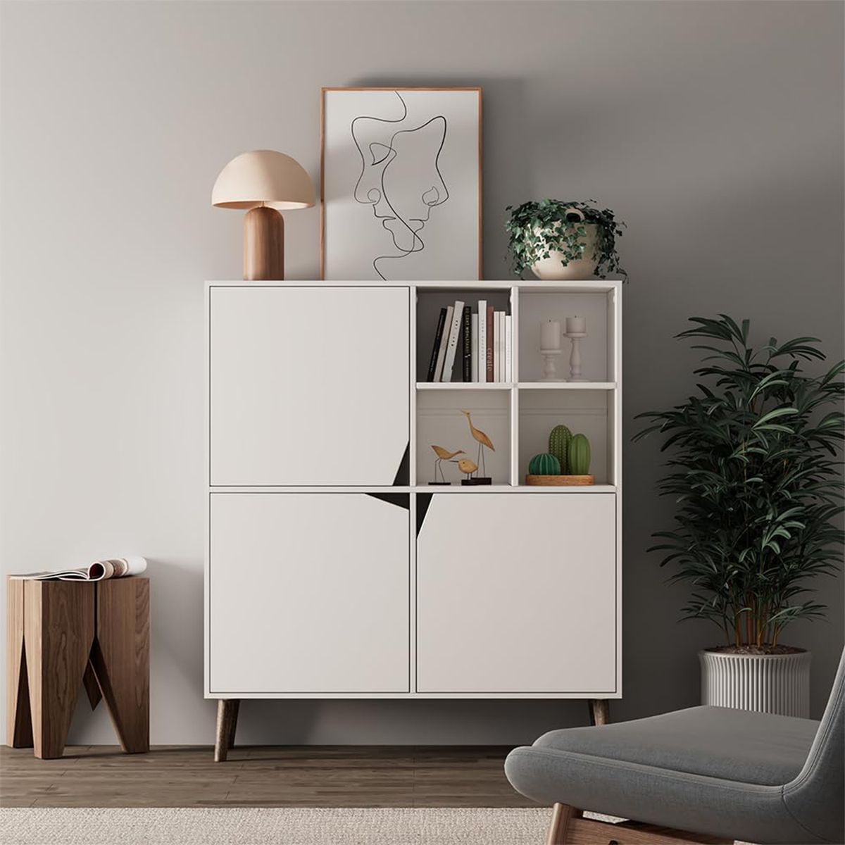 GENERICO - Librero 3Puertas Wilbur Amore Home