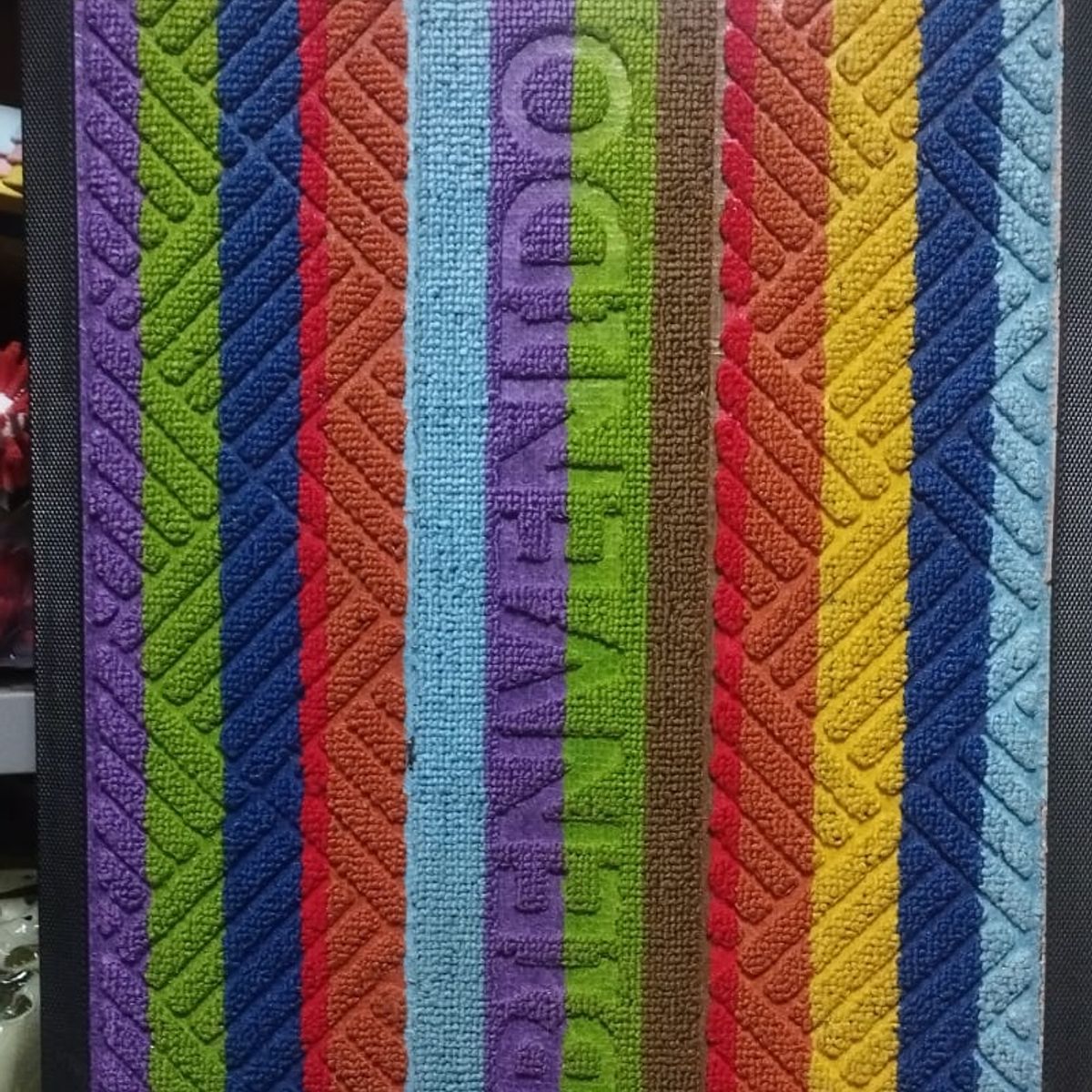 GENERICO - Tapete Alfombra Para Entrada Jebe y Felpa 40 x 60 cm Multicolor