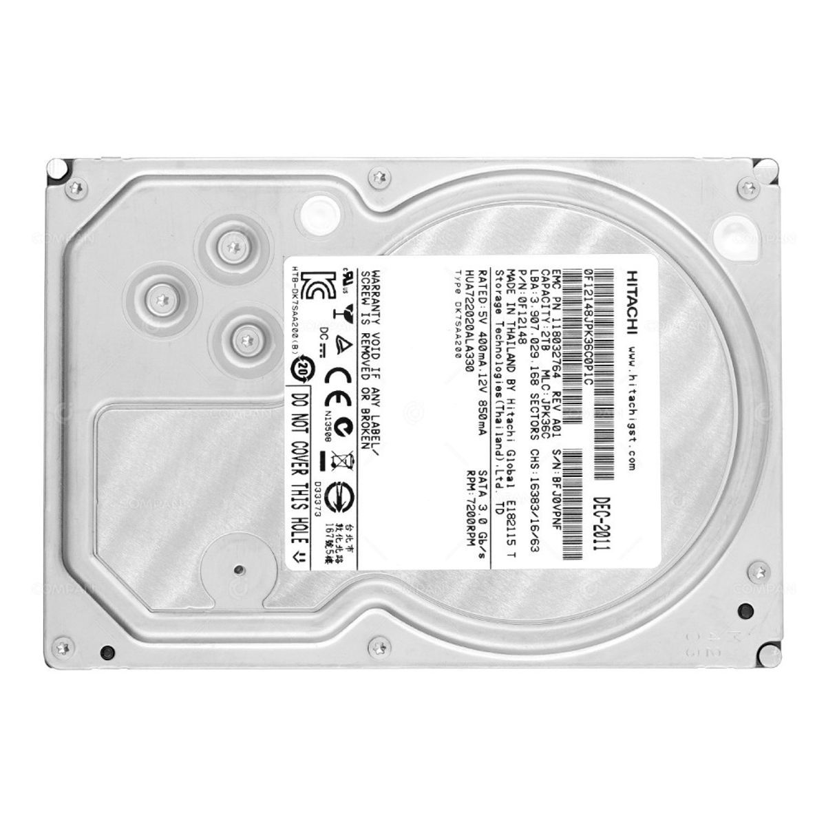 HITACHI - DISCO DURO 2TB HITACHI 3.5 SATA + CADDY PARA SERVIDOR