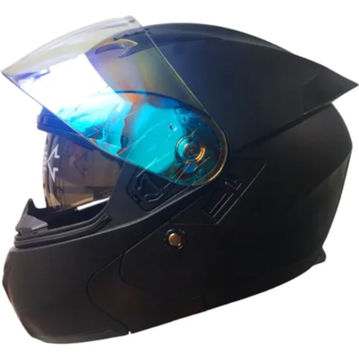 GENERICO - CASCO REVOX MOTO ARTICULADO DOBLE VISOR DIURNO AZUL