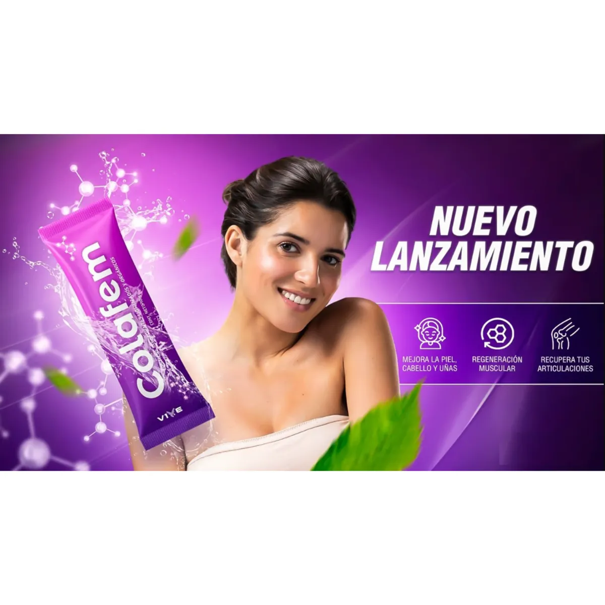 VIVE - COLÁGENO  Hidrolizado para Piel, Uñas y Articulaciones - COLAFEM