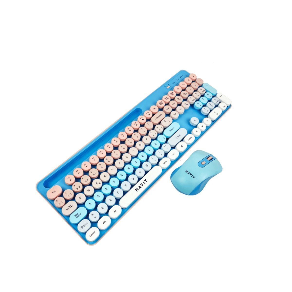 HAVIT - KIT HAVIT TECLADO Y MOUSE INALAMBRICO CELESTE   KB832GCM-SP