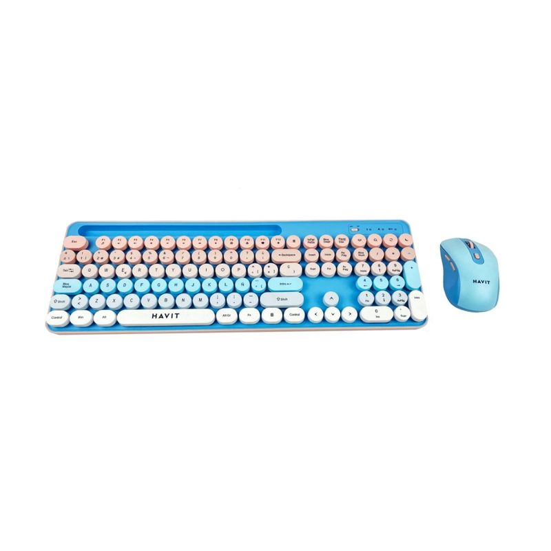 HAVIT - KIT HAVIT TECLADO Y MOUSE INALAMBRICO CELESTE   KB832GCM-SP
