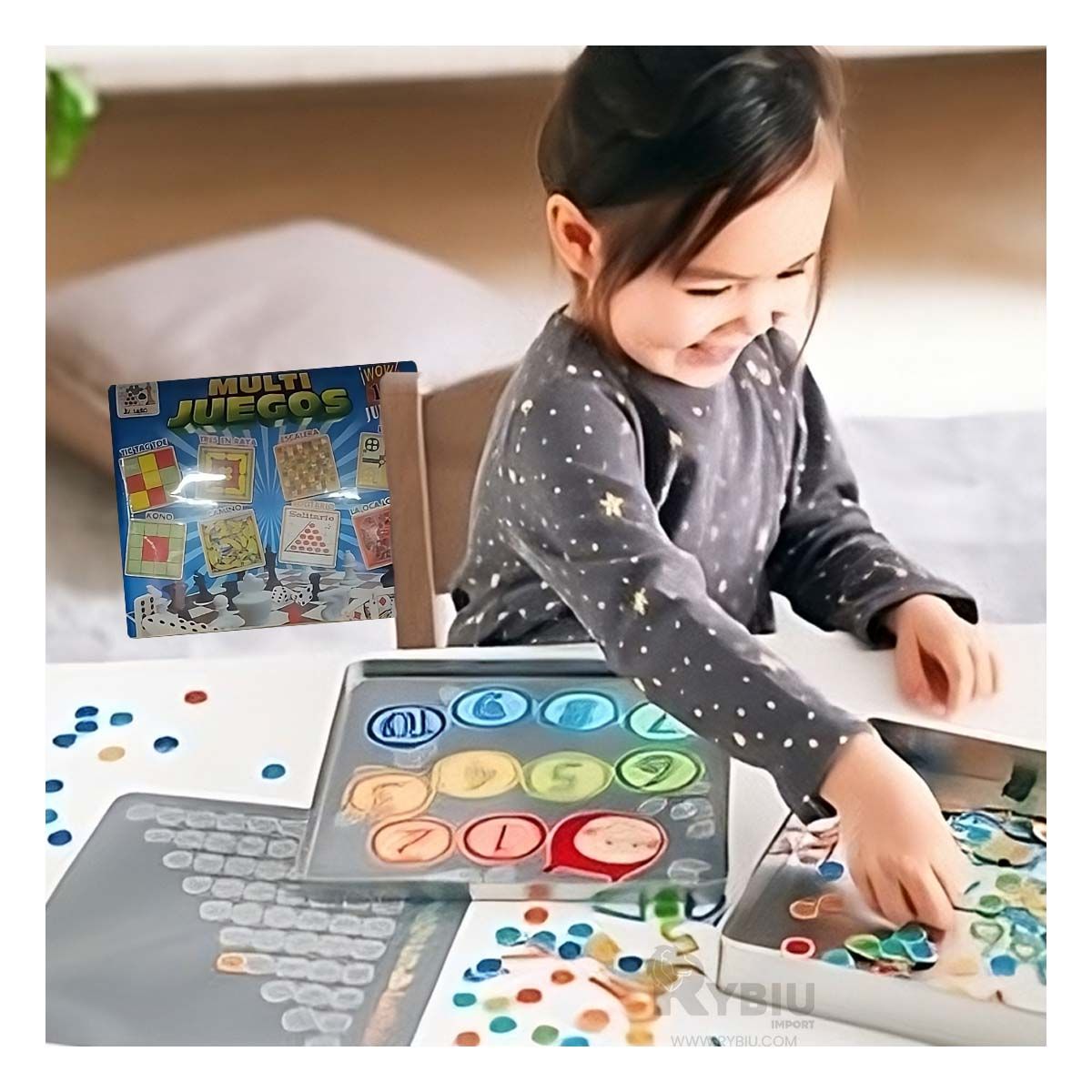 RYBIU IMPORT - Juego de Mini Juegos Innovador Multicolor Y+Papel de Regalo