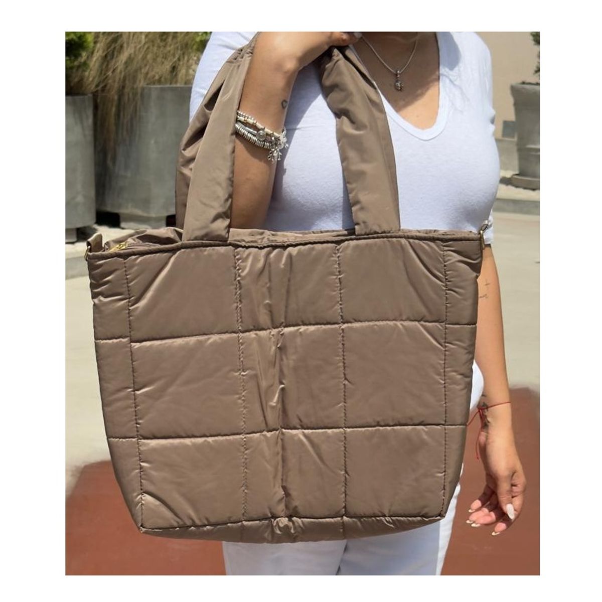 MORITA BAG STORE - BOLSO PUFFER MUJER UNIVERSITARIO MARRON