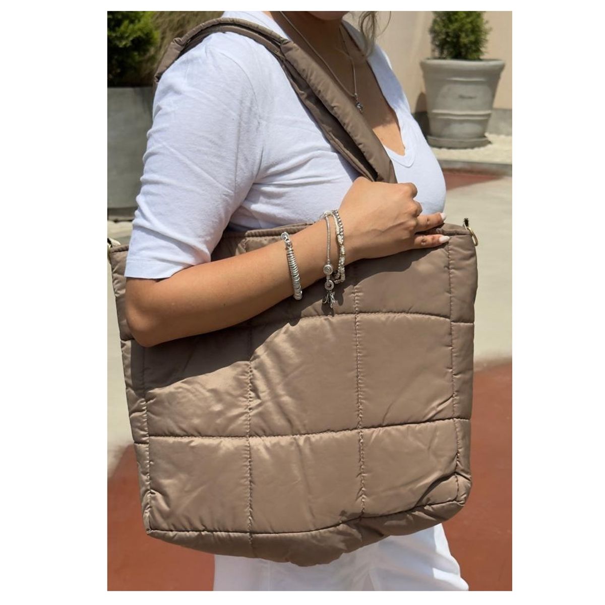 MORITA BAG STORE - BOLSO PUFFER MUJER UNIVERSITARIO MARRON