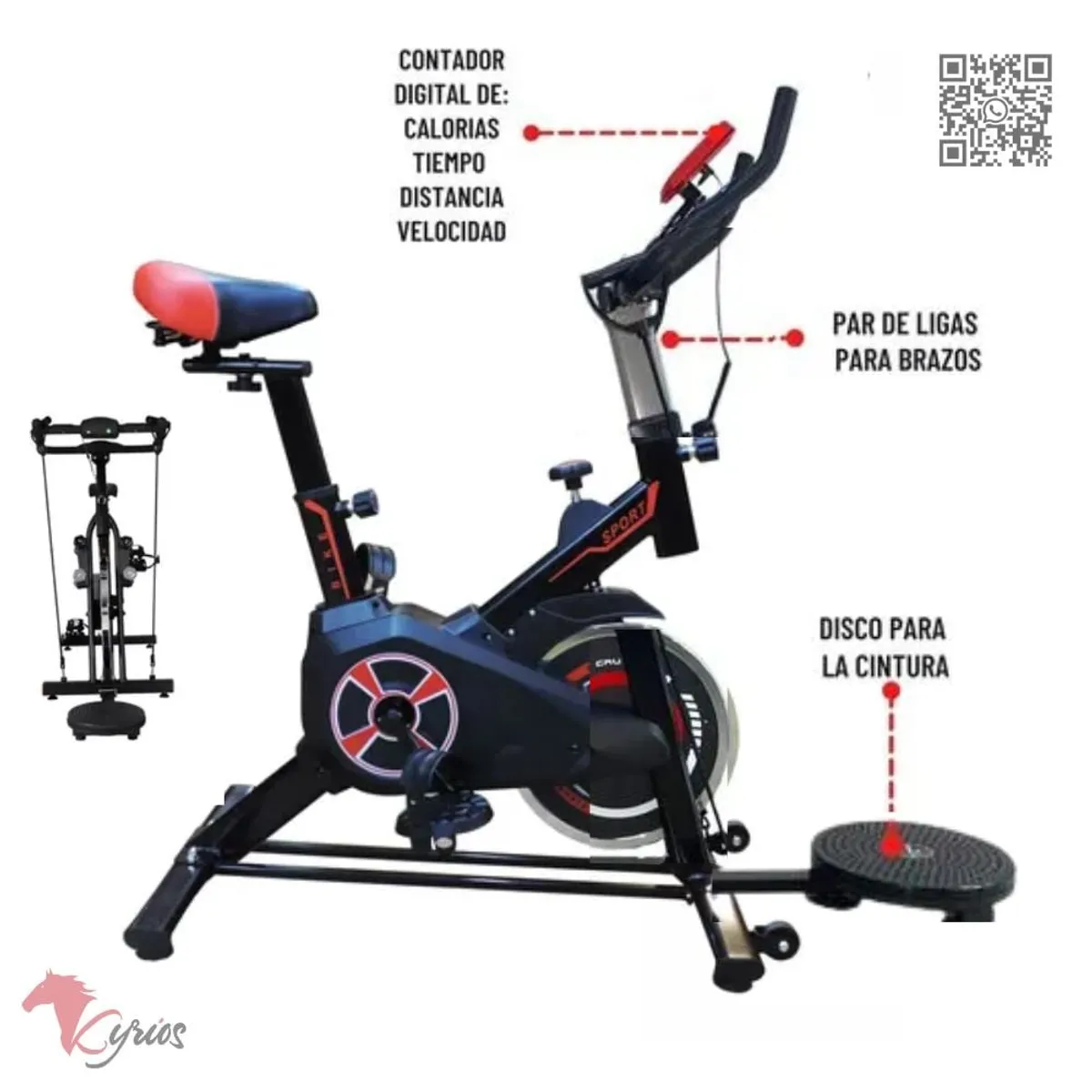 SIN ETIQUETAS - Spinning Bike con Twister y Ligas