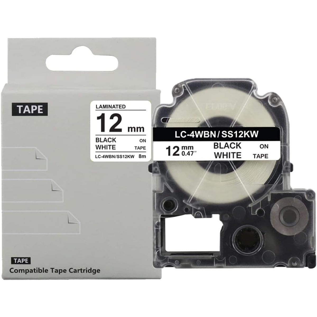 GENERICO - CINTA COMPATIBLE LK-4WBN PARA EPSON LW300-400 NEGRO SOBRE BLANCO