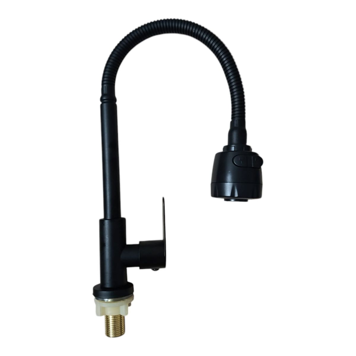 GENERICO - Grifo Monomando Cocina Flexible agua fría pico al mueble NEGRO MATE