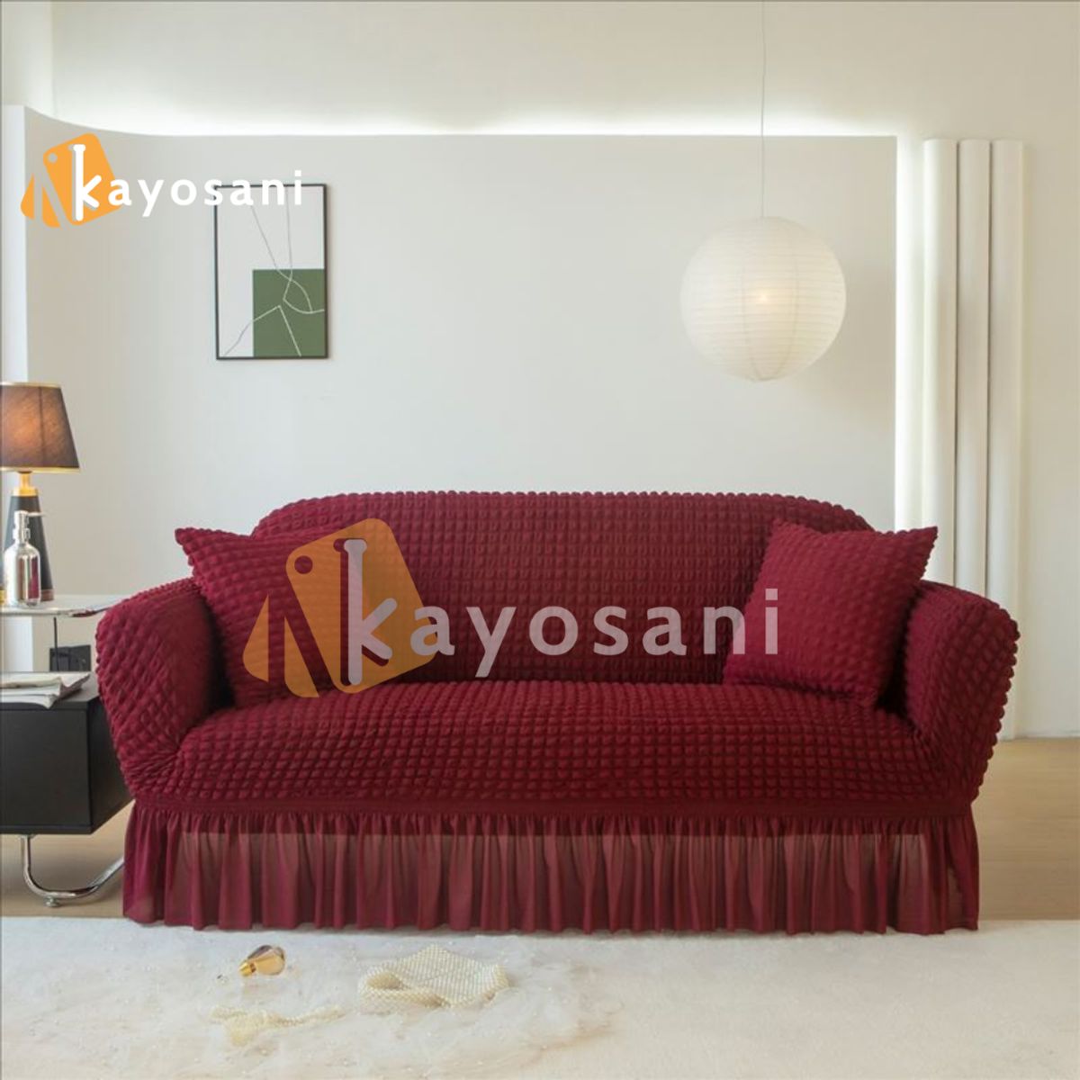 CASATEX - Funda Protectora Alto Relieve Para Muebles Set De 3-2-1 Asientos VINO