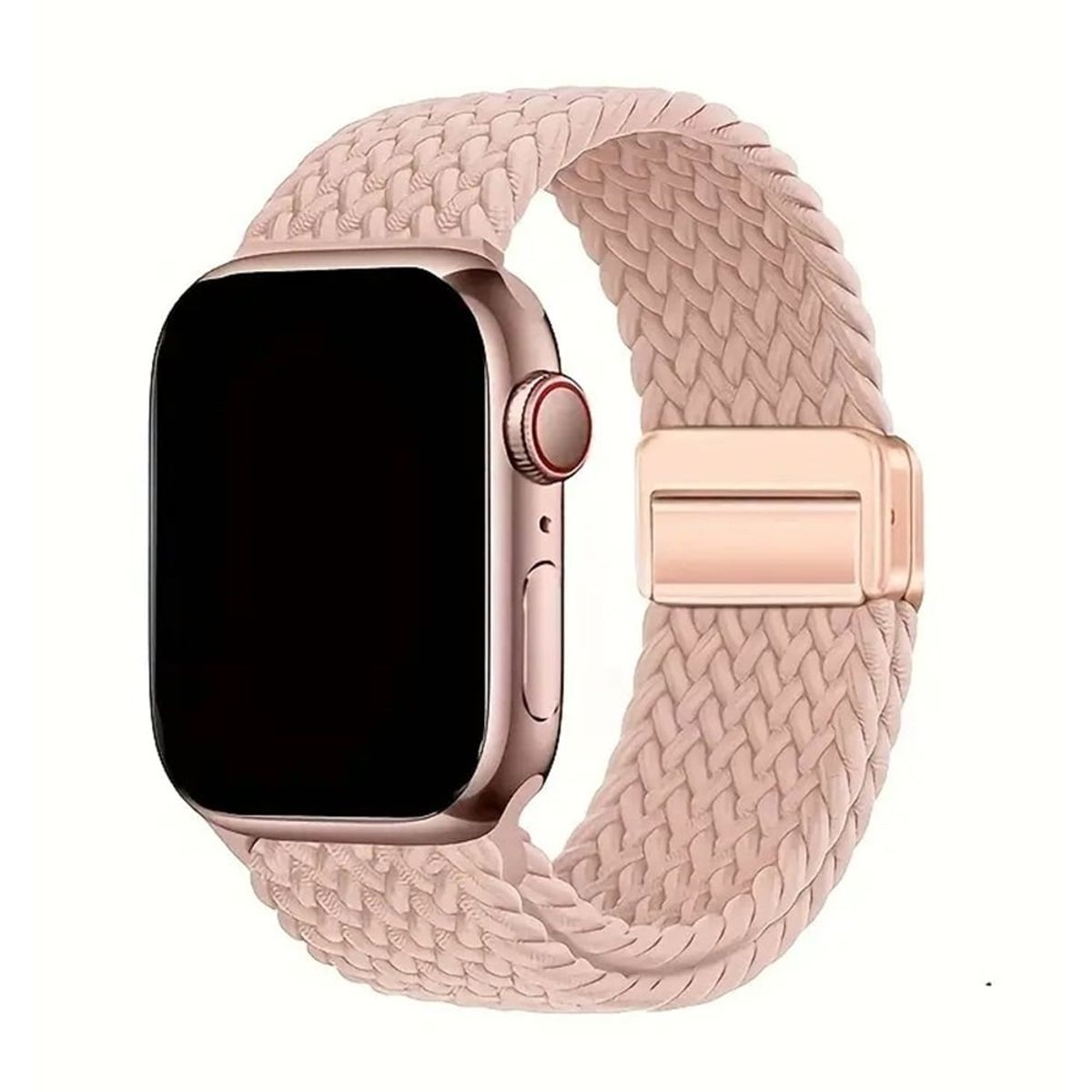 GENERICO - Correa Nylon Trenzado Cierre Magnético AppleWatch Serie 10 46MM Rosa