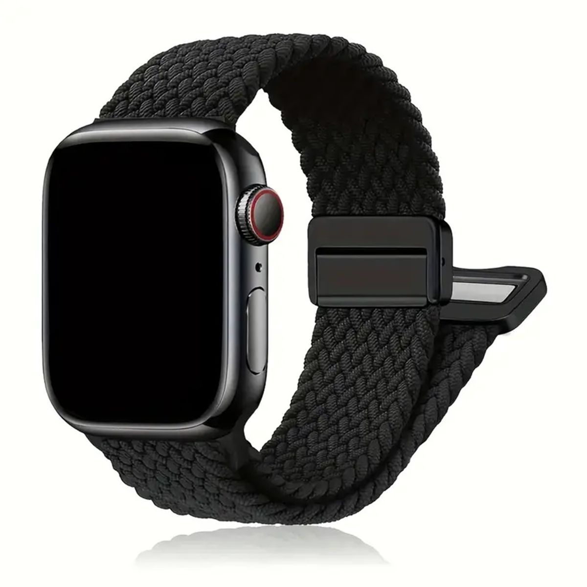 GENERICO - Correa Nylon Trenzado Cierre Magnético AppleWatch Serie 10 46MM Negro