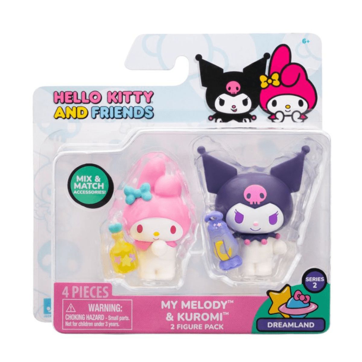 HELLO KITTY - Pack x 2 figuras Hello Kitty Melody y Kuromi