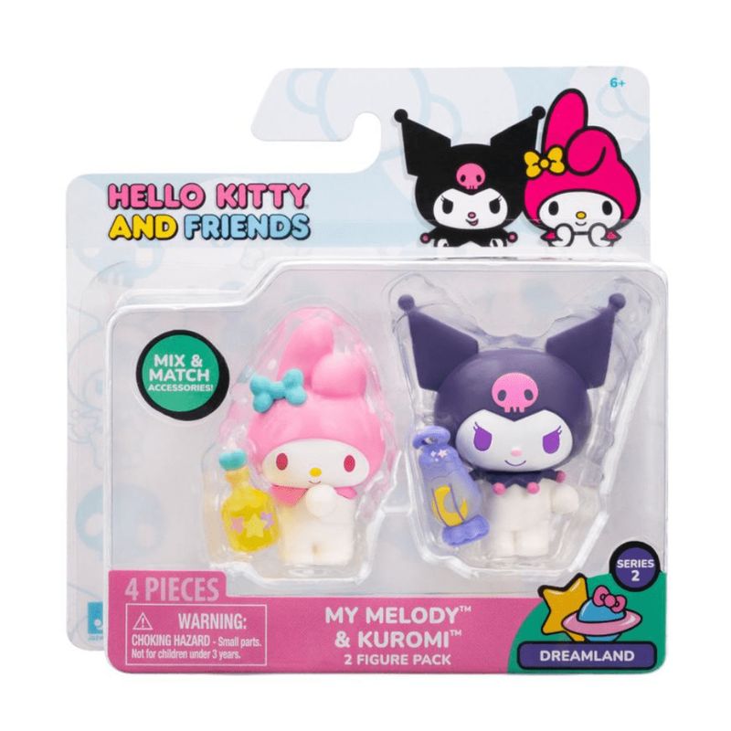 HELLO KITTY - Pack x 2 figuras Hello Kitty Melody y Kuromi