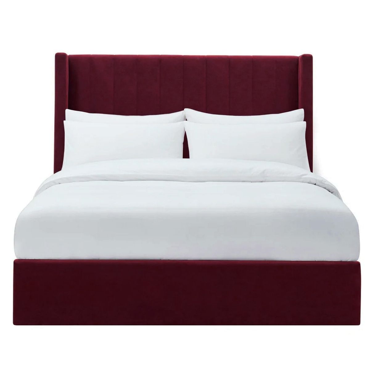 GENERICO - Cama Tapizada Listón Vino 1.5 Plz