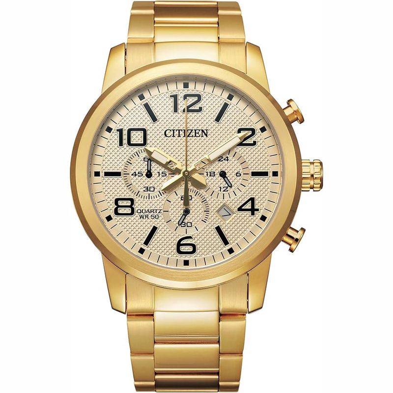 CITIZEN - Citizen Reloj Hombre Dorado 42mm Acero inox Cronografo AN8052-55P