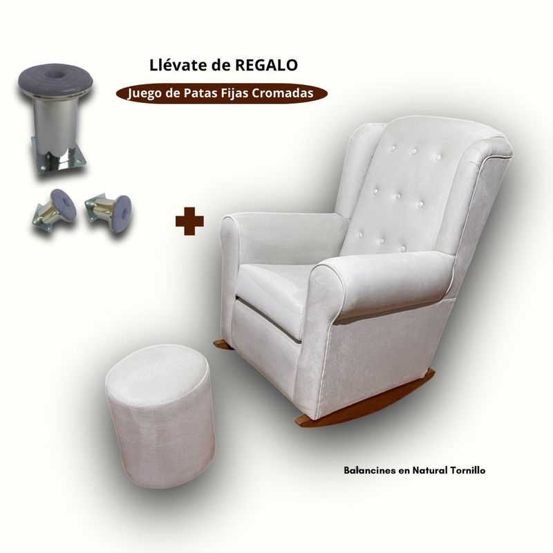 NO LOGO - Sillon Mecedor de Lactancia Mod HIPO MARFIL