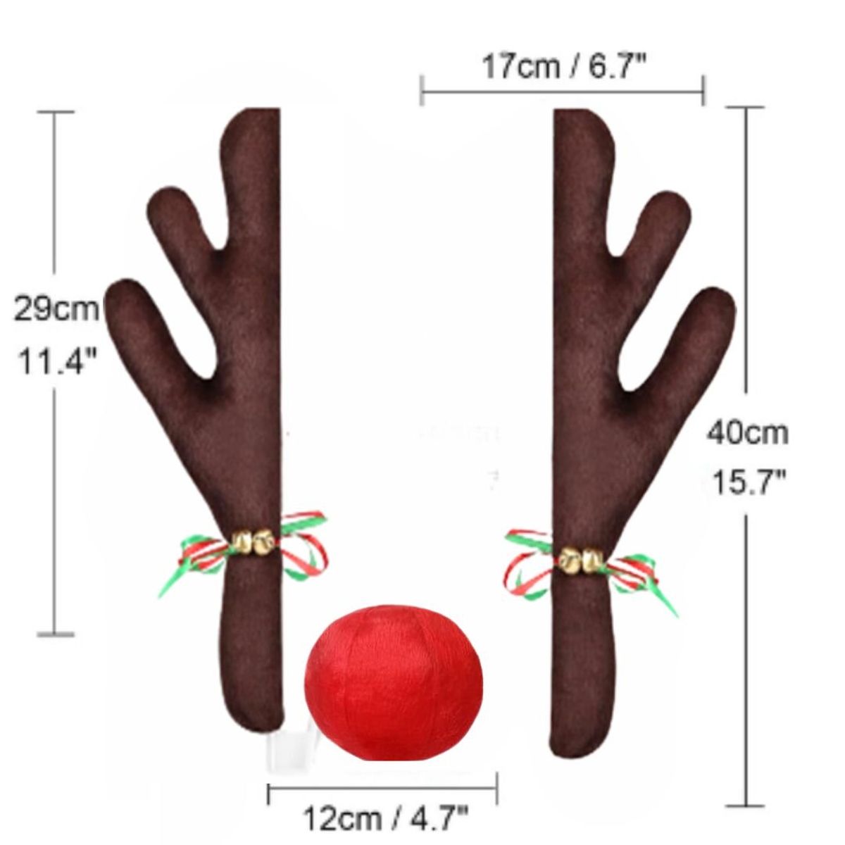 GENERICO - Kit Reno Navidad para Autos y Camionetas Adorno Navidad Autos