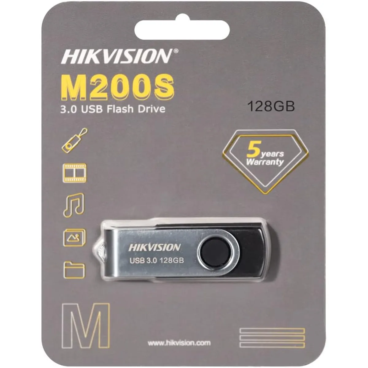 HIKVISION - MEMORIA USB HIKVISION DE 128GB M200S GIRATORIO