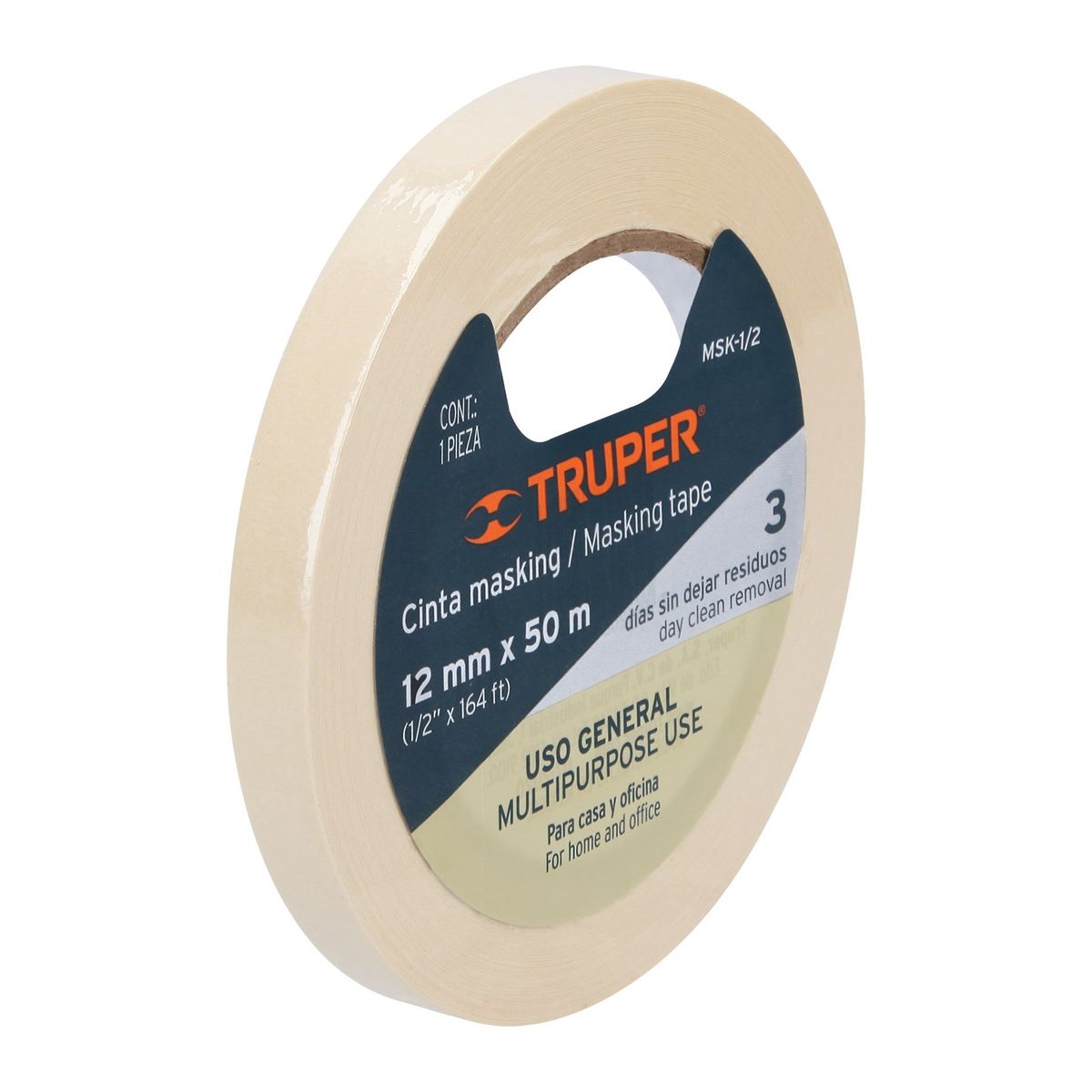TRUPER - Cinta 1/2" x 50m Masking Tape 12589 Truper