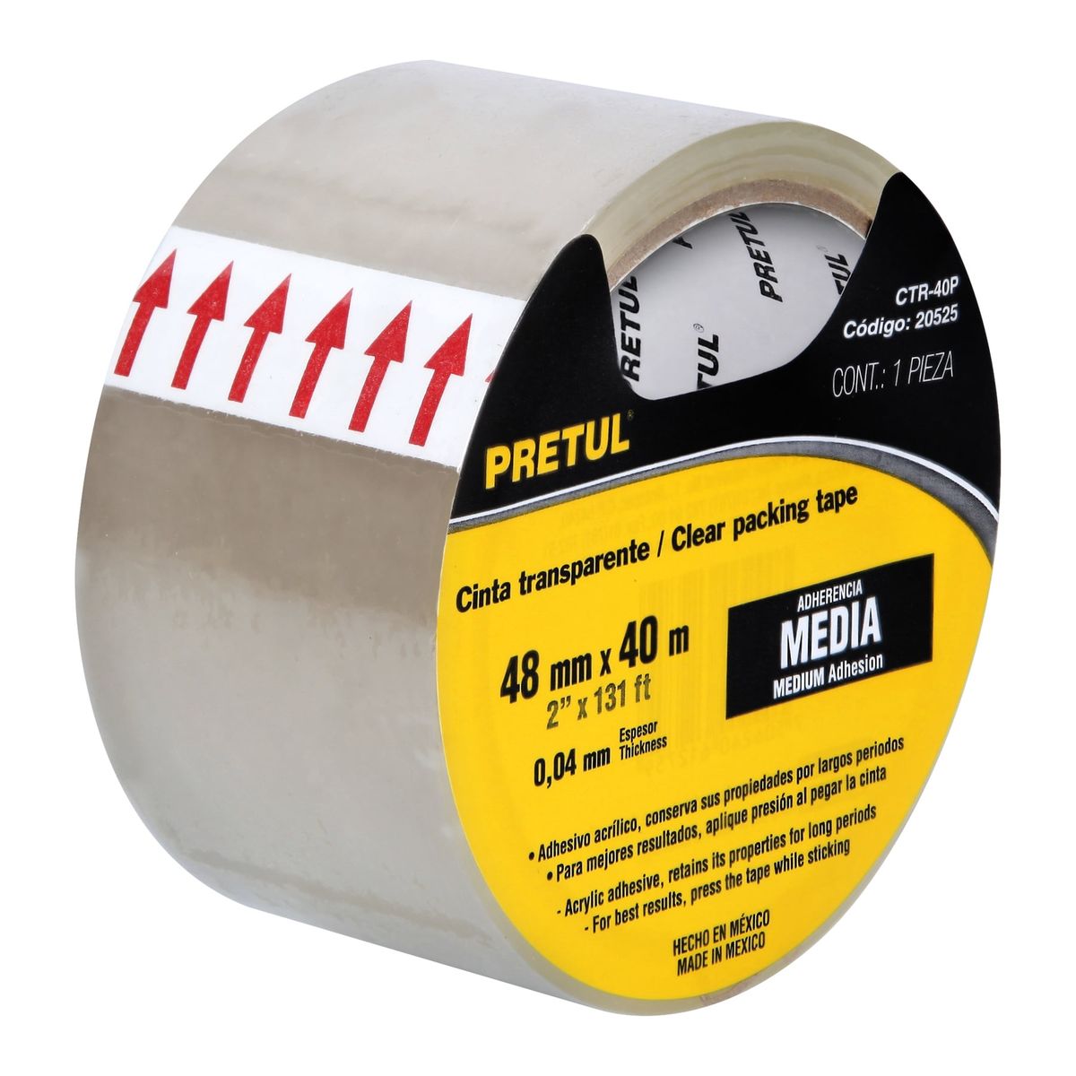 PRETUL - Cinta 2" x 40m Embalaje Transparente 20525 Pretul