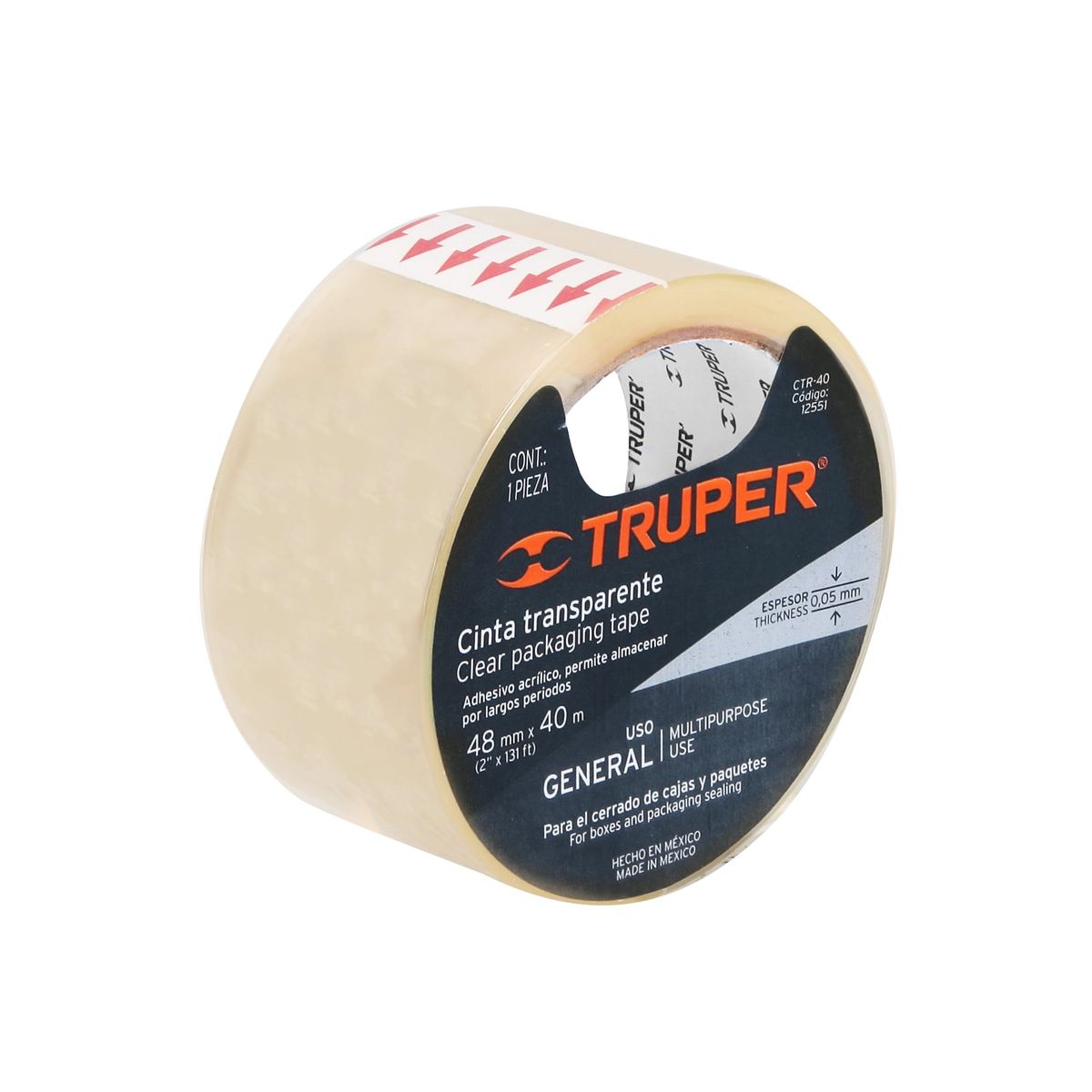 TRUPER - Cinta 2" x 40m Embalaje Transparente 12551 Truper