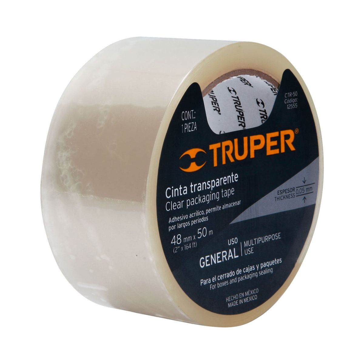 TRUPER - Cinta 2" x 50m Embalaje Transparente 12555 Truper