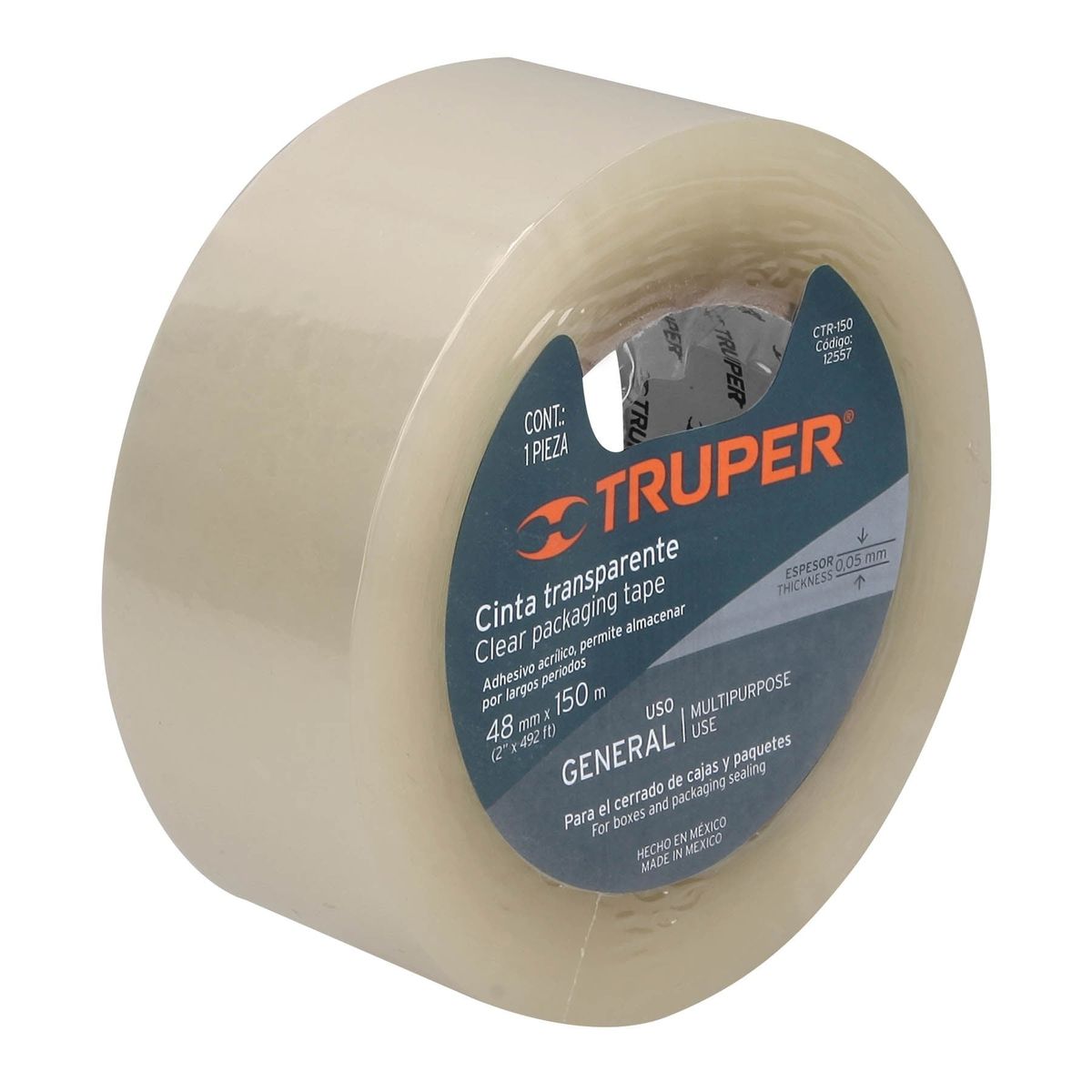 TRUPER - Cinta 2" x 150m Embalaje Transparente 12557 Truper