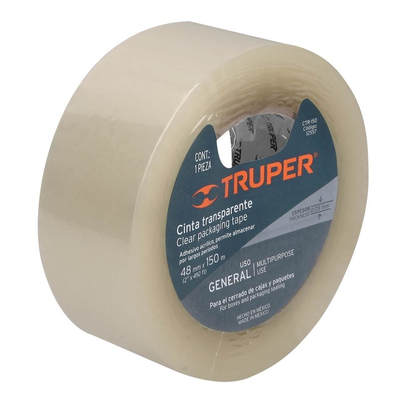 TRUPER - Cinta 2" x 150m Embalaje Transparente 12557 Truper