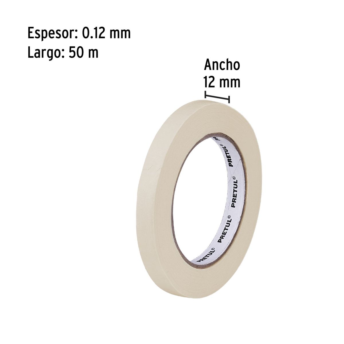 PRETUL - Cinta 1/2" x 50m Masking Tape 20668 Pretul