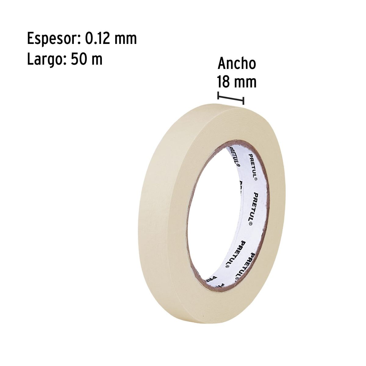 PRETUL - Cinta 3/4" x 50m Masking Tape 20669 Pretul