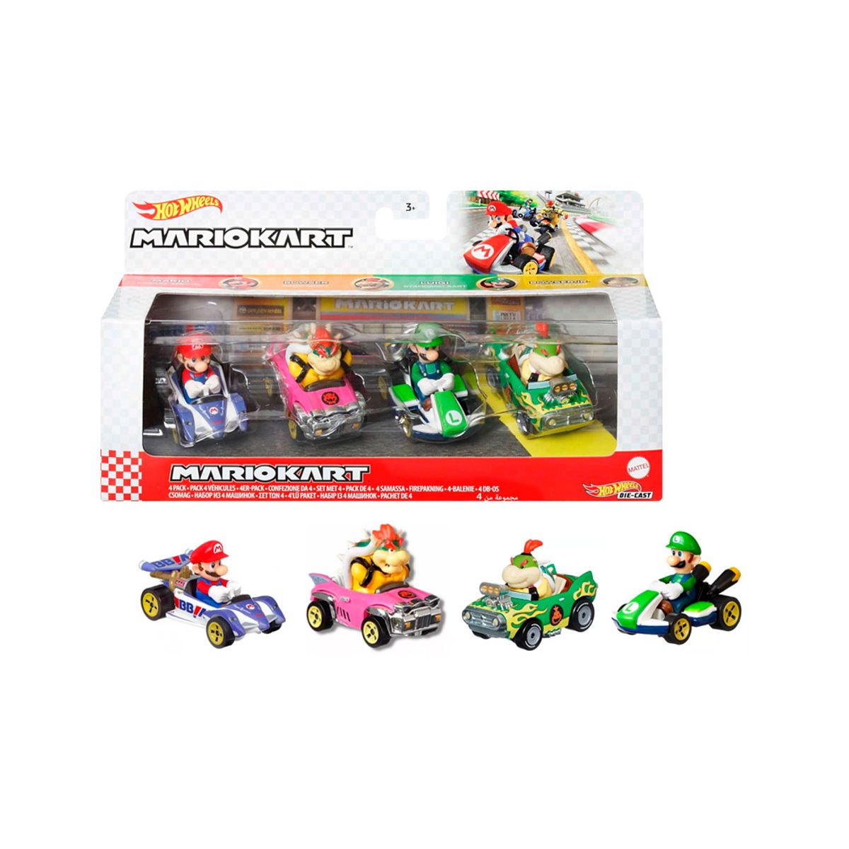 HOT WHEELS - Hot Wheels Mario Kart Pack 4 Vehiculos Modelo G