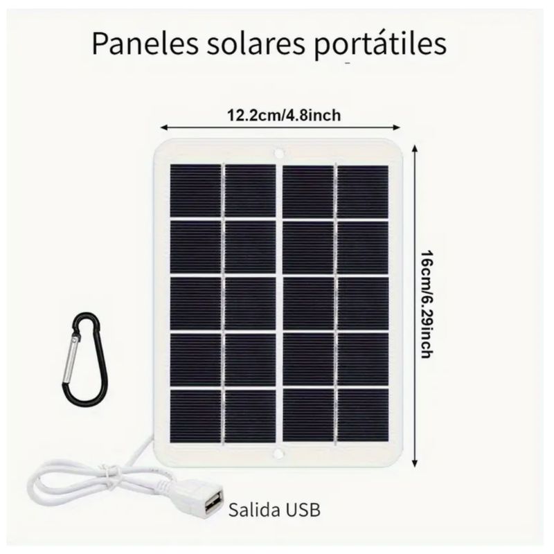 GENERICO - Panel solar portátil USB plegable