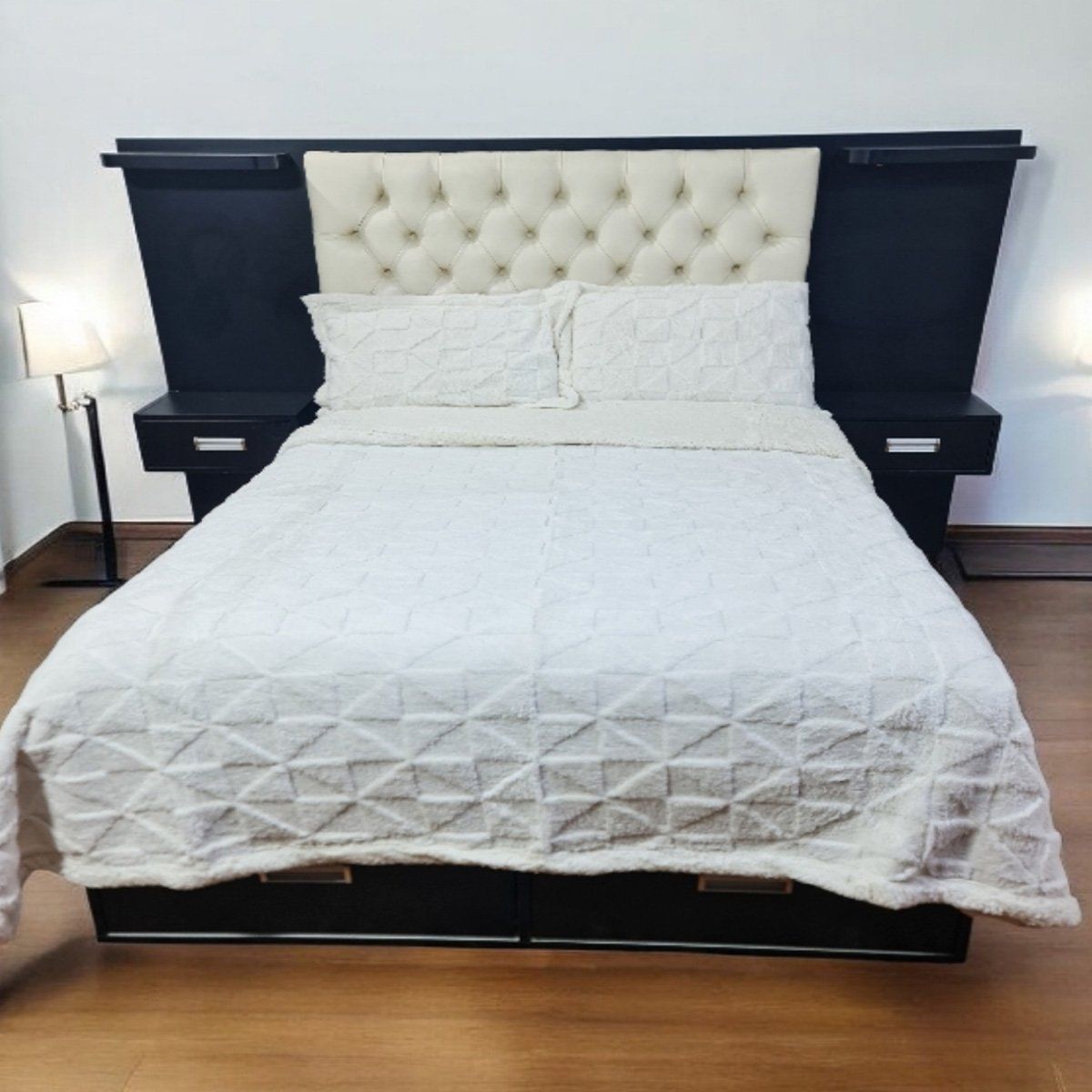 MINGDA - Manta Premiun Flannel con Reverso Sherpa PERLA