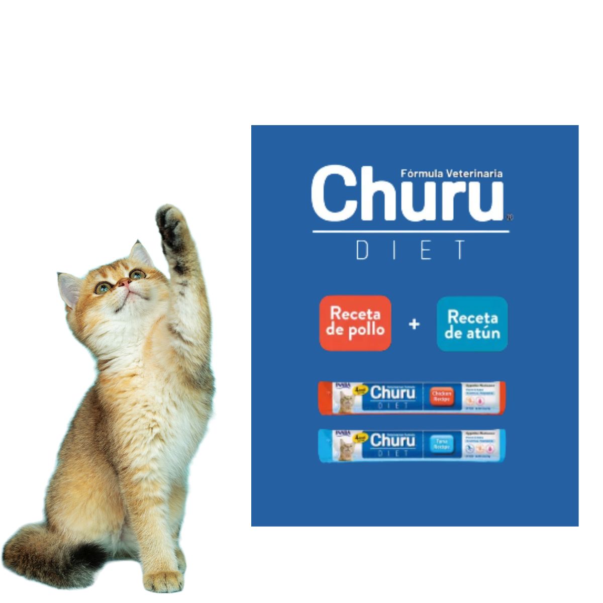 CHURU - DUO CHURU VET DIET - ATUN POLLO 50 U (PACK CATNIP 3)
