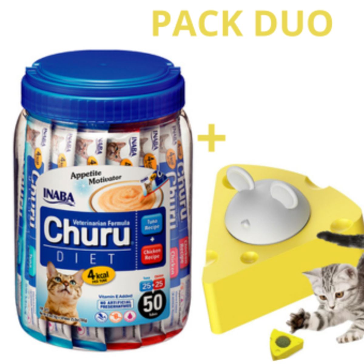 CHURU - DUO CHURU VET DIET - ATUN POLLO 50 U (PACK CATNIP 3)
