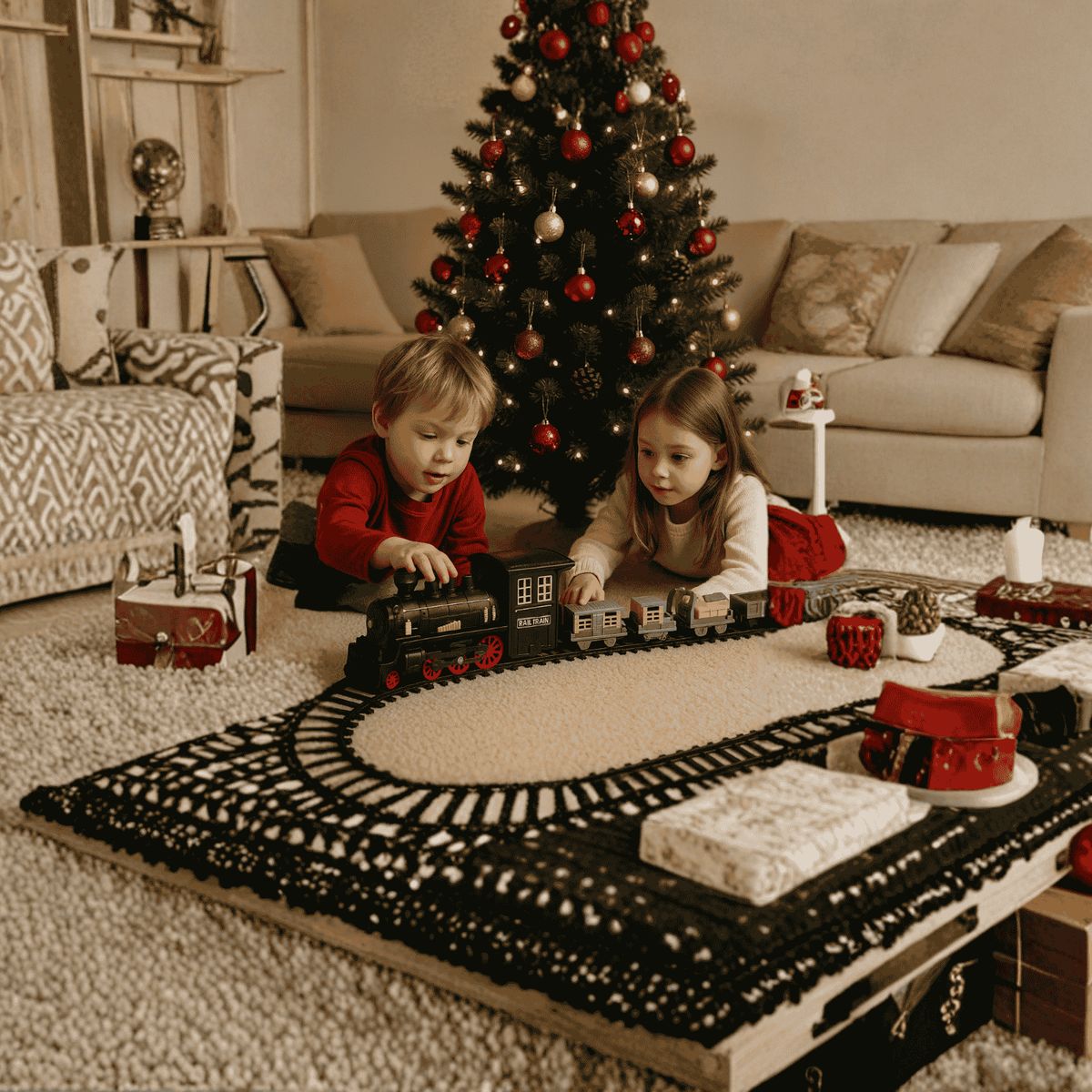 GENERICO - TREN ELECTRICO INFANTIL DE 5 COCHES PREMIUM BOTA HUMO