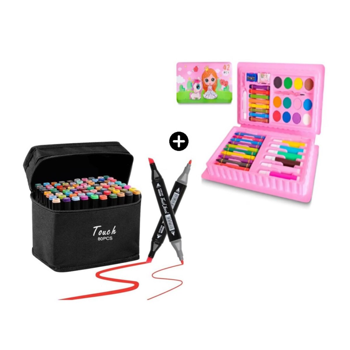 GENERICO - Mini Set Arte-Dibujo 41Pzs Sirena/Hada + Set de 80 Plumones