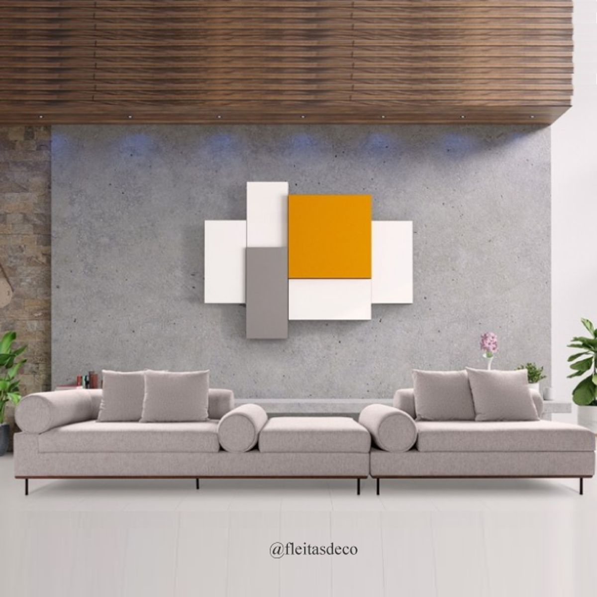 GENERICO - SOFÁ BIPARTIDO BARRA DO SAI DE 5 CUERPOS