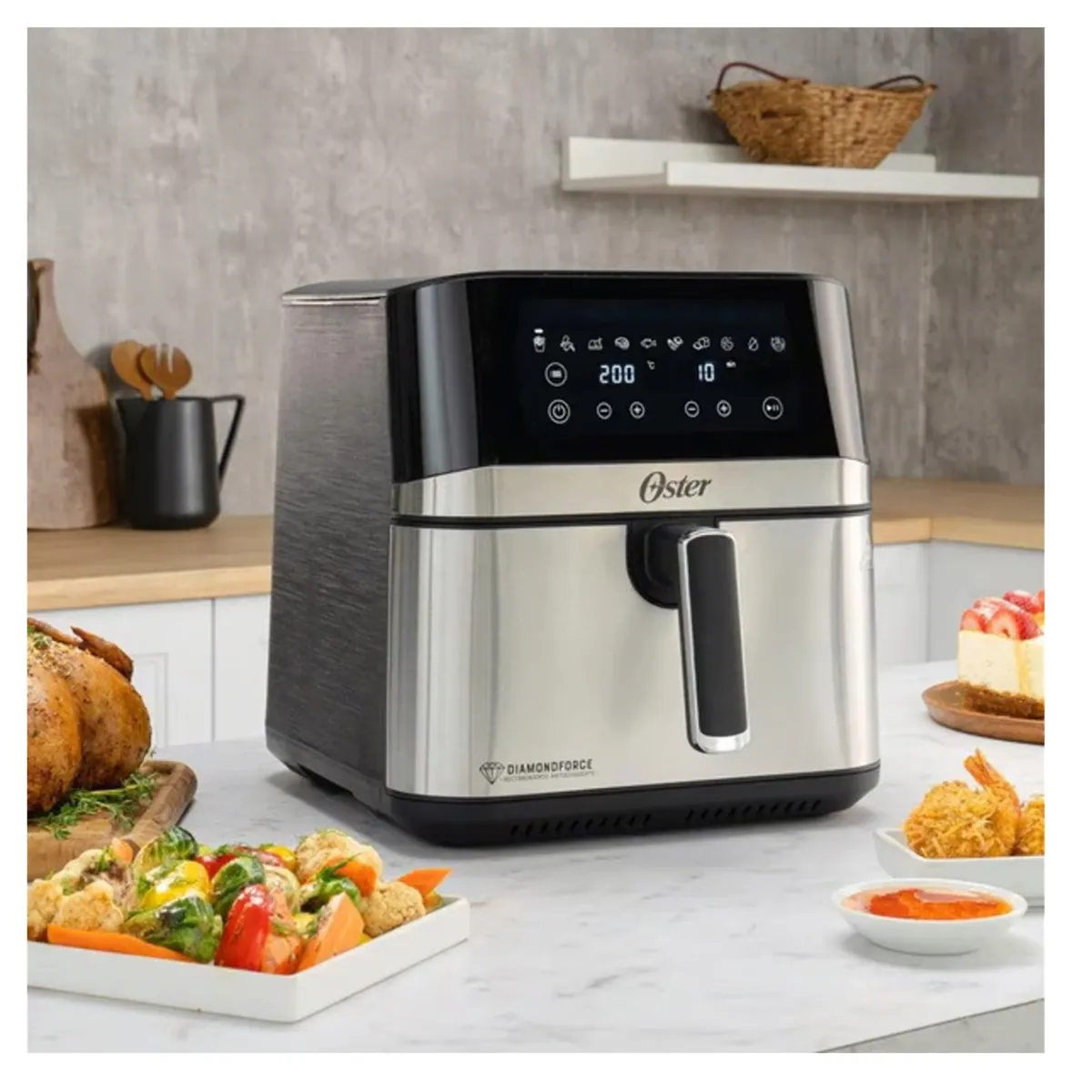 OSTER - Freidora de Aire Digital CKSTAF75DSSDF 7.5 Litros Oster