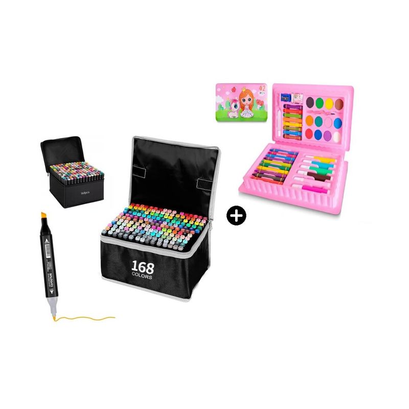 GENERICO - Mini Set Arte-Dibujo 41Pzs Sirena/Hada + Set de 168 Plumones