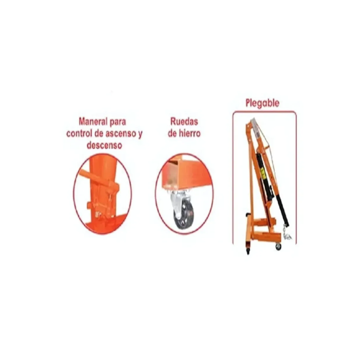 GENERICO - Pluma Hidráulica Crane 2 toneladas / Modelo J1002z-75