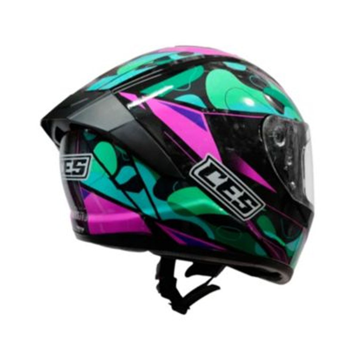 GENERICO - CASCO MOTO CES CERTIFICADO DOBLE VISOR VERDE ROSA - TALLA M