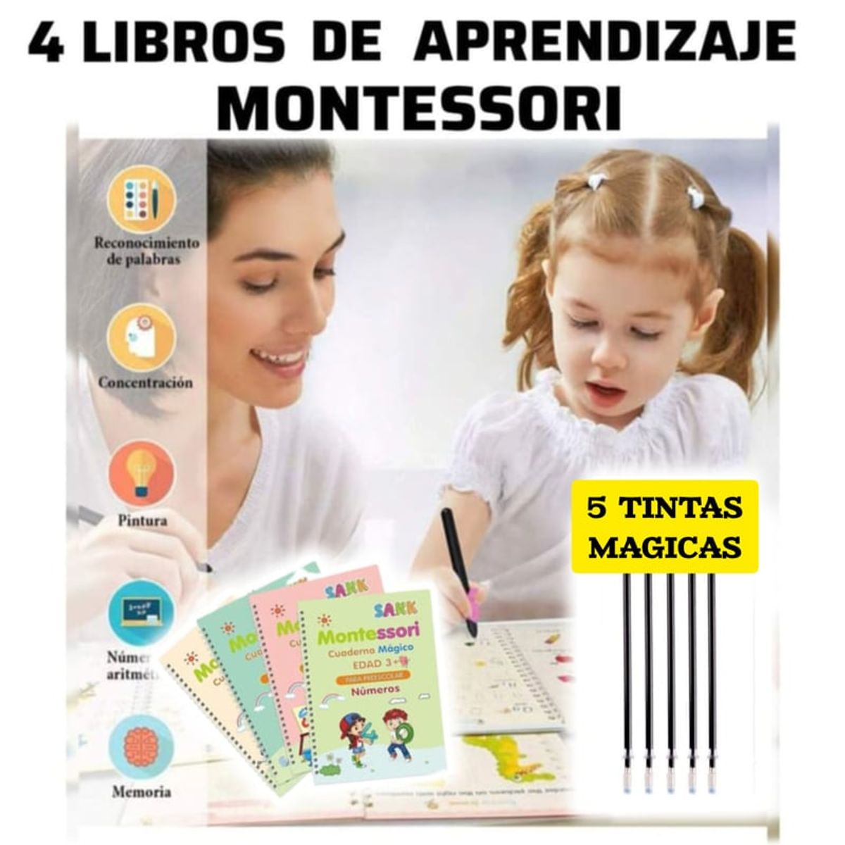 OEM - LIBROS EDUCATIVOS MÁGICOS X 4 UN + 10 TINTAS