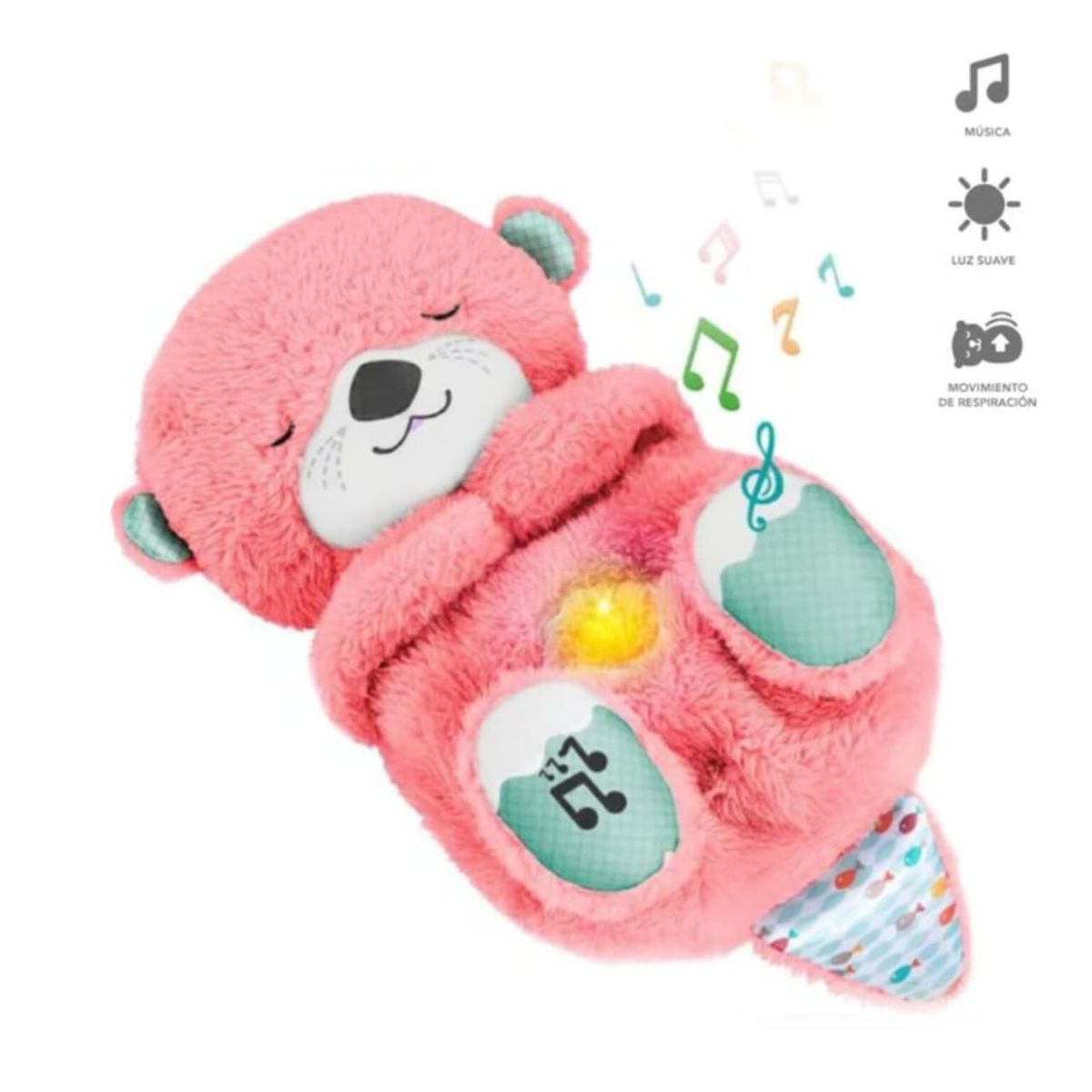 OEM - NUTRIA SENSORIAL MUSICAL CON LUZ QUE RESPIRA ROSADO