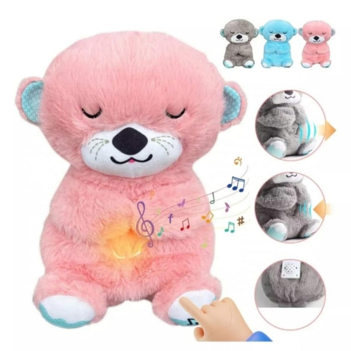 OEM - NUTRIA SENSORIAL MUSICAL CON LUZ QUE RESPIRA ROSADO
