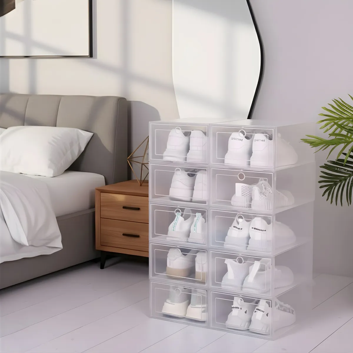 GENERICO - Pack x 10 Organizador De Calzado De Material Ligero - Transparente