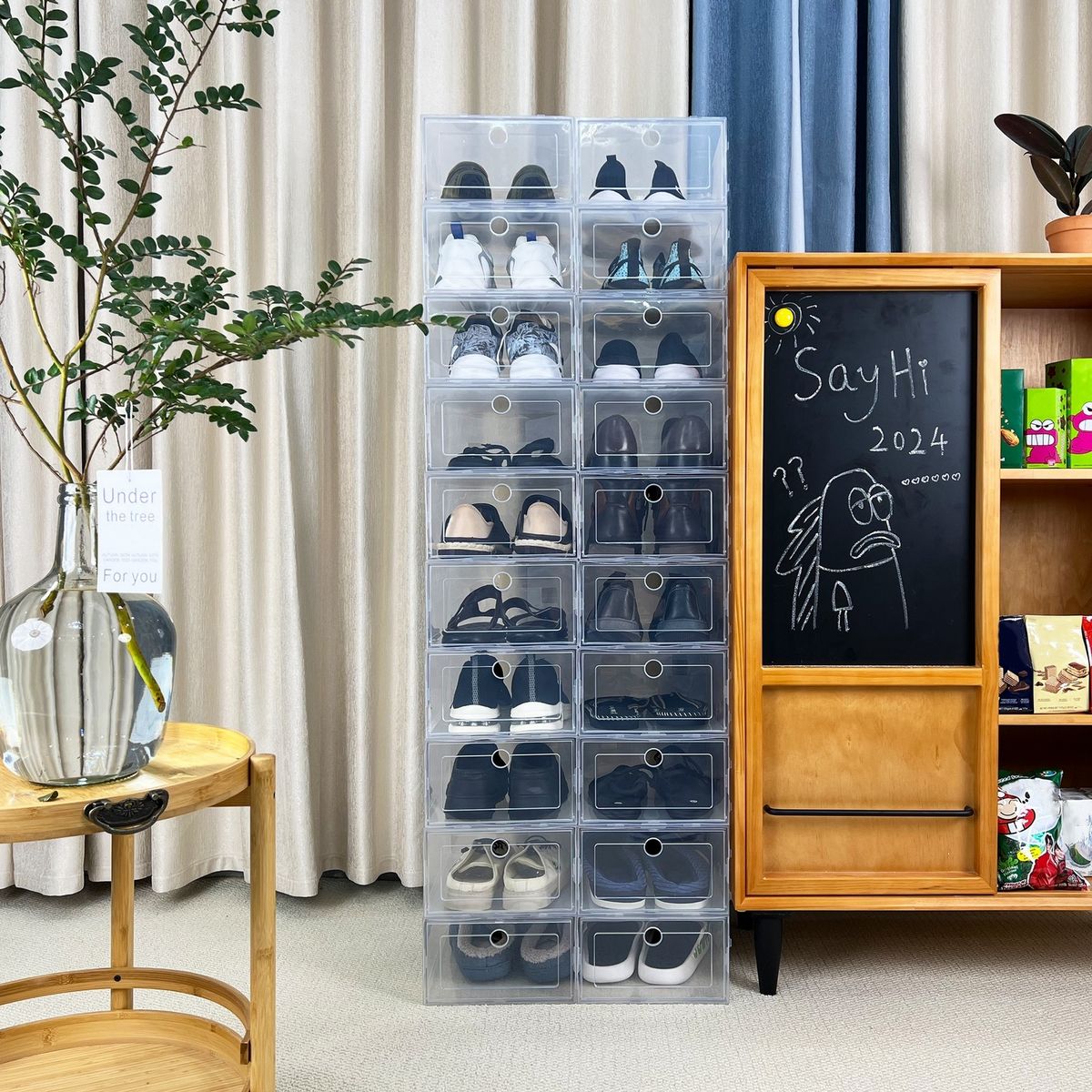 GENERICO - Pack x 10 Organizador De Calzado De Material Ligero - Transparente