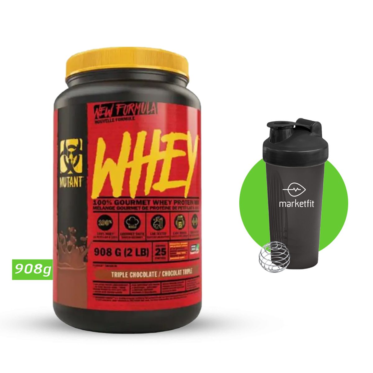 MUTANT - PROTEÍNA WHEY 2 LB TRIPLE CHOCOLATE MUTANT+ REGALOS