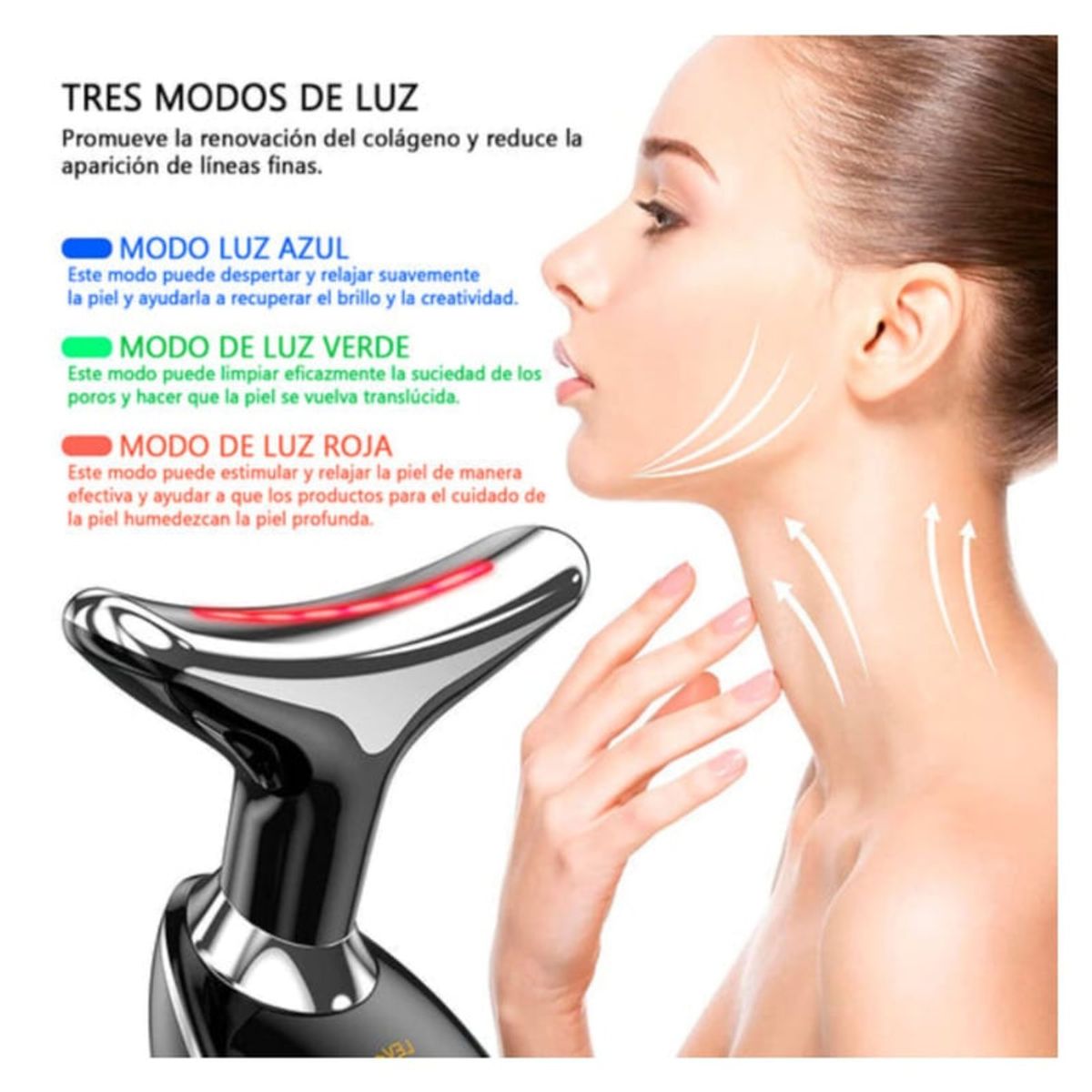 OEM - Masajeador Reductor Arrugas y papada con 3 luz Led RECARGABLE